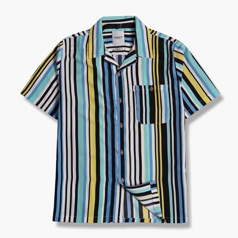 Stripes 03 Sateen Camp Shirt | HIGHTY Menswear