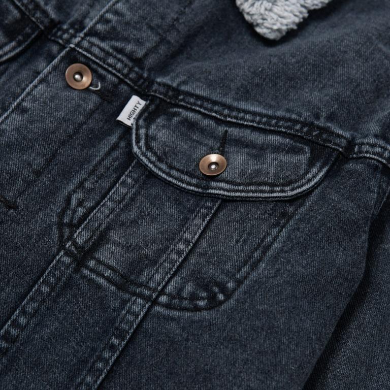 Dark Blue Denim Trucker Sherpa Jacket 