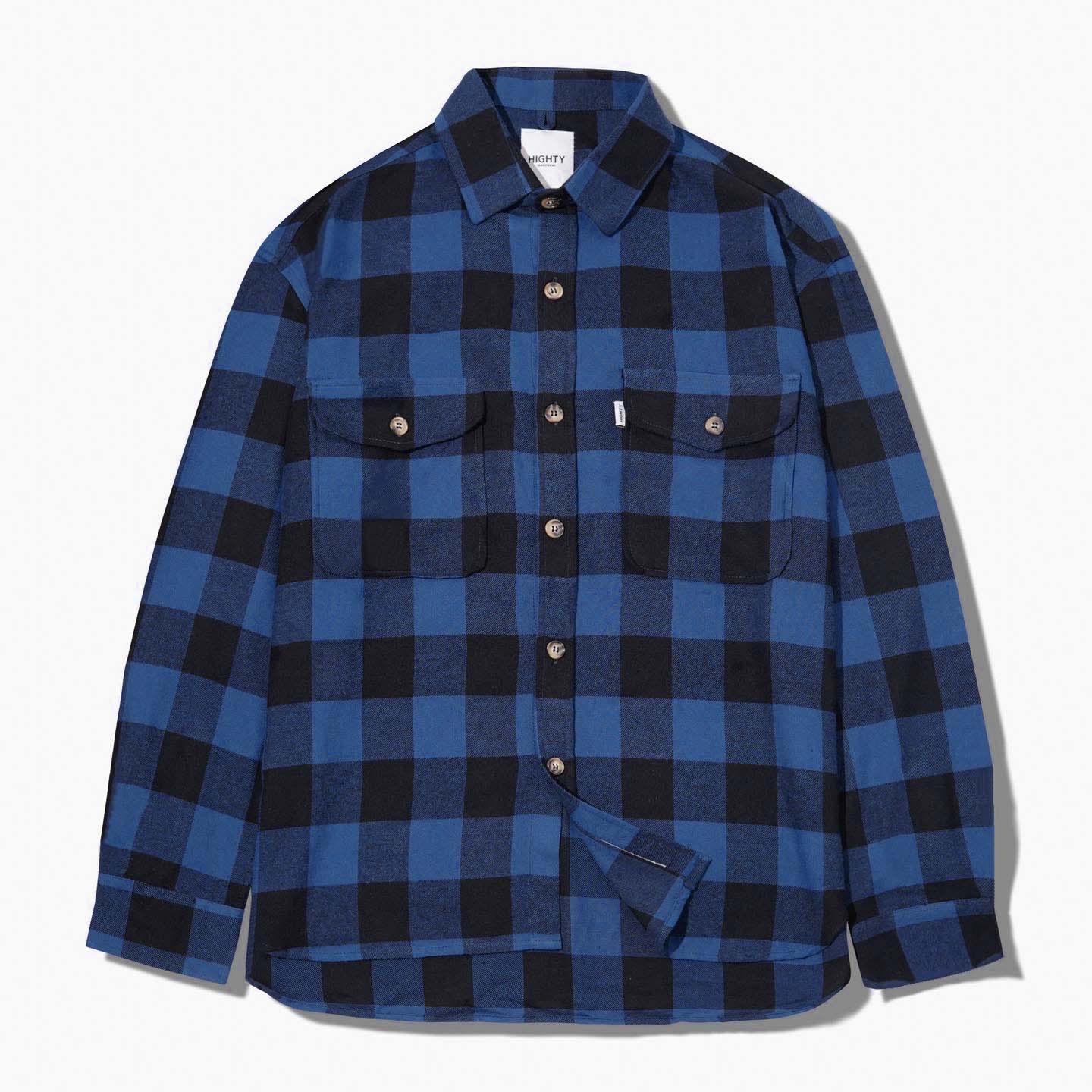 Blue Plaid Flannel Overshirt | HIGHTY 